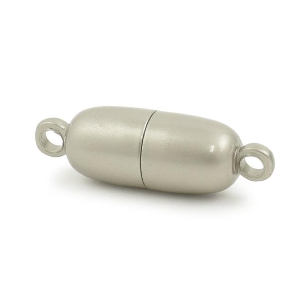 マグネットクラスプ 楕円 マット シルバー 19mm ネックレス留め具 磁気