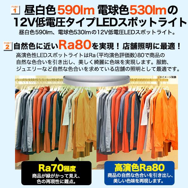 LED室内灯白色50本電球色30本セット LED電球 LEDスポットライト 12V専用 EZ10 白色500lm 電球色530lm