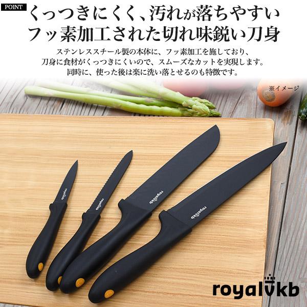 ロイヤルVKB 包丁 三徳包丁 ステンレス包丁 18cm フッ素加工 黒