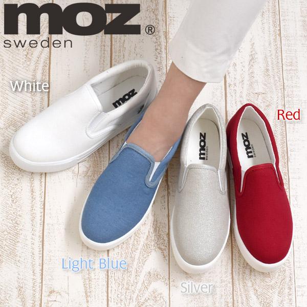 moz（モズ） スリッポン レディース 靴 軽量 キャンバス サイドゴア