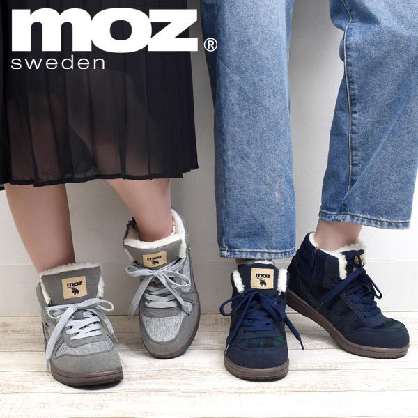 moz（モズ） ファー付スニーカー ハイカット 靴 レディース 女性
