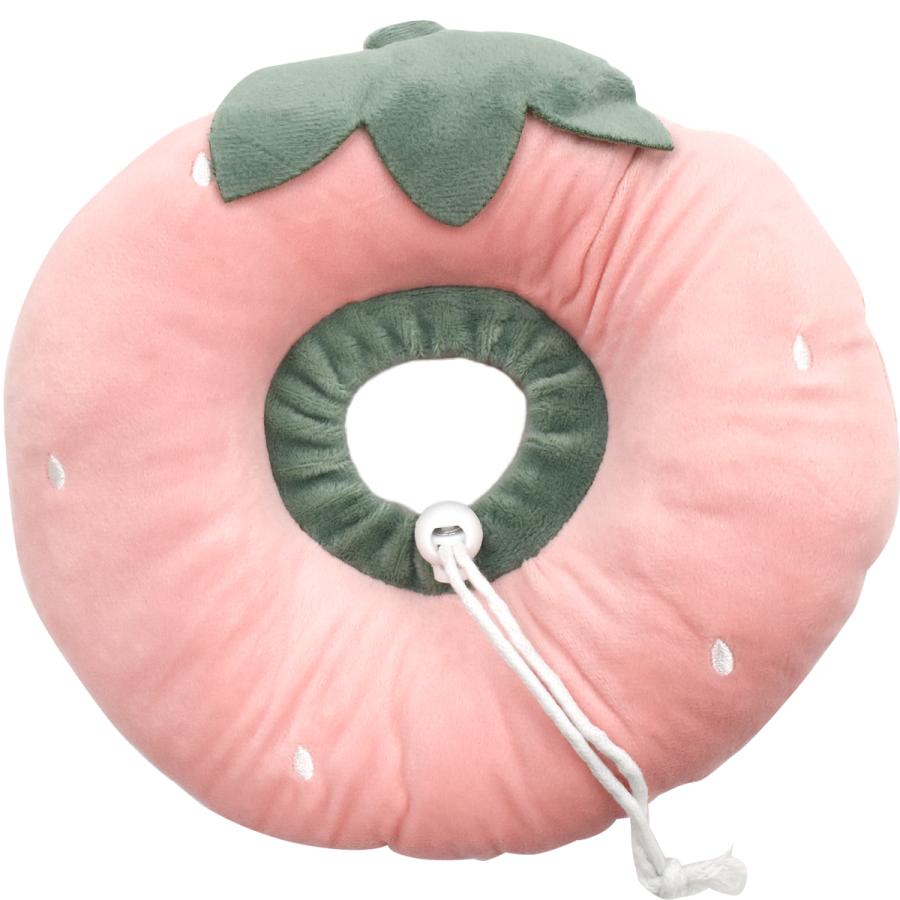 エリザベスカラー 犬用 猫用 ドーナツ ソフト クッション型 いちご