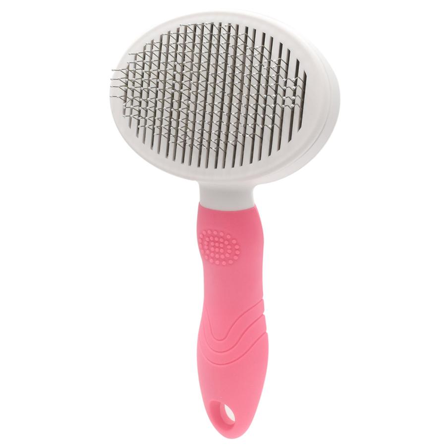 スリッカーブラシ 犬用 猫用 ソフトタイプ くの字 ペットブラシ 抜け毛