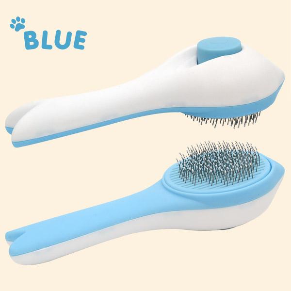 スリッカーブラシ 犬用 猫用 ソフトタイプ くの字 ペットブラシ 抜け毛