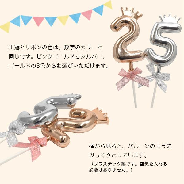 ケーキトッパー 数字 ケーキピック 22cm バルーン風 誕生日祝い ケーキ