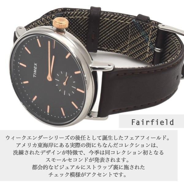 腕時計 メンズ レディース タイメックス TIMEX ユニセックス フェアフィールド サブセコンド ブラウン 41mm おしゃれ 安い｜n-style｜02