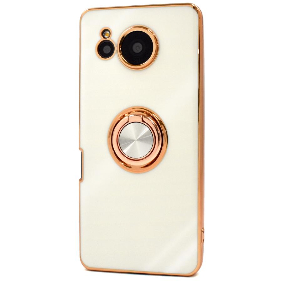AQUOS sense7 plus ケース カバー メタリックバンパー スマホリング付