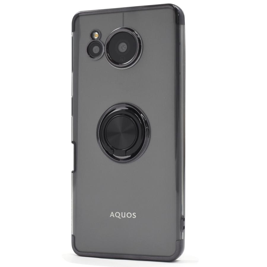AQUOS sense7 plus ケース カバー メタリック 背面クリアー