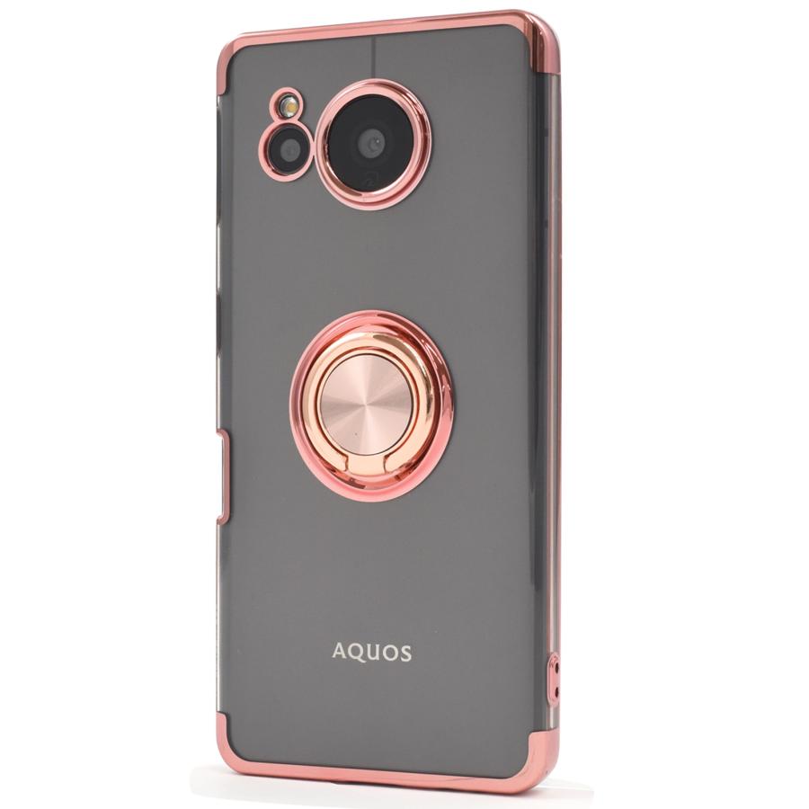 AQUOS sense7 plus ケース カバー メタリック 背面クリアー