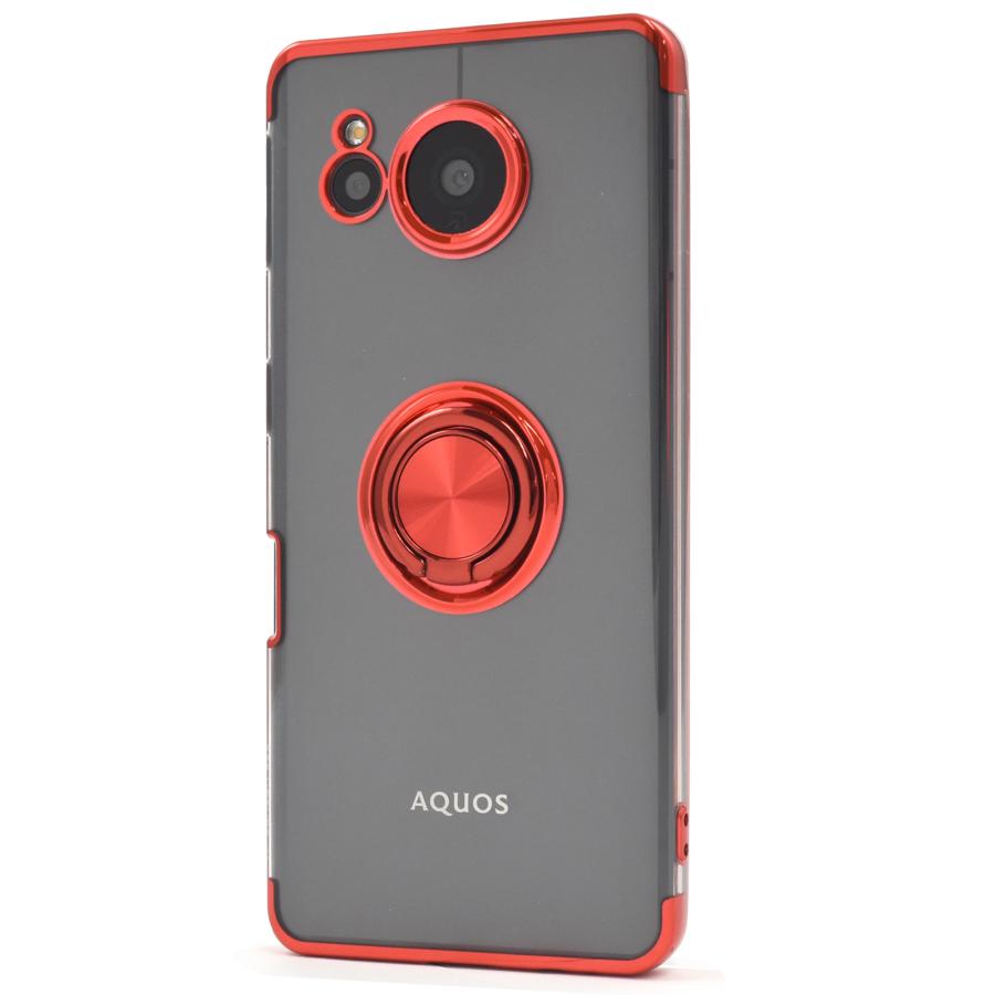 AQUOS sense7 plus ケース カバー メタリック 背面クリアー