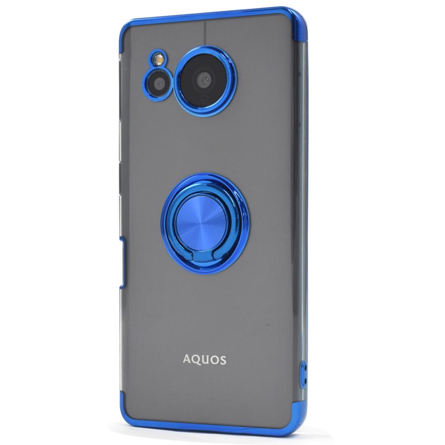 AQUOS sense7 plus ケース カバー メタリック 背面クリアー