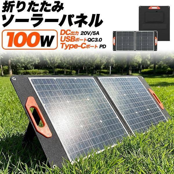Litheli ソーラーパネル充電器 100W 折り畳み式 ソーラーパネル 100W 折りたたみ式 ソーラー充電 太陽光発電 DC出力