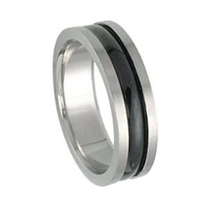 ブラックライン ステンレスリング 指輪刻印無料｜n-style