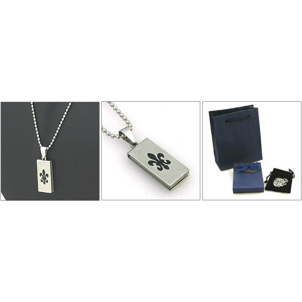 ステンレスUSBメモリー ネックレスタイプ 2GB ボールチェーン付 : N