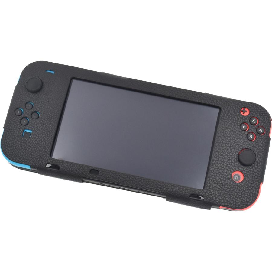 Nintendo Switch ケース カバー 合皮レザー 黒 ブルー 赤