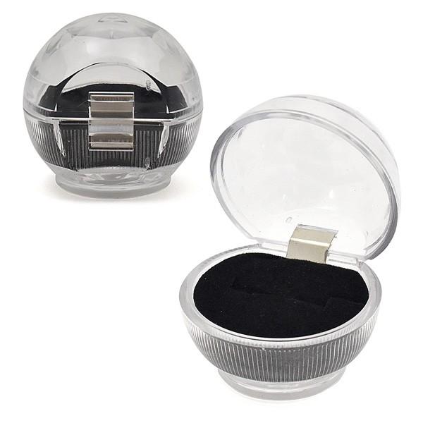 クリスタル指輪型インテリア雑貨 専用ケース付 クリスタル リングボックス クリアー ジュエリーケース 指輪収納 : N