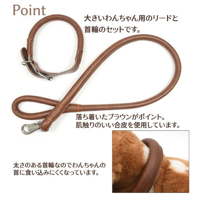パリで購入WOUAPY本革犬用リード＆首輪濃い緑新品タグ付き リード猫