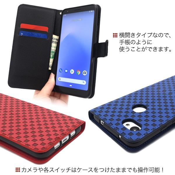 Google Pixel 3a XL用市松模様デザイン手帳型ケース グーグルピクセル