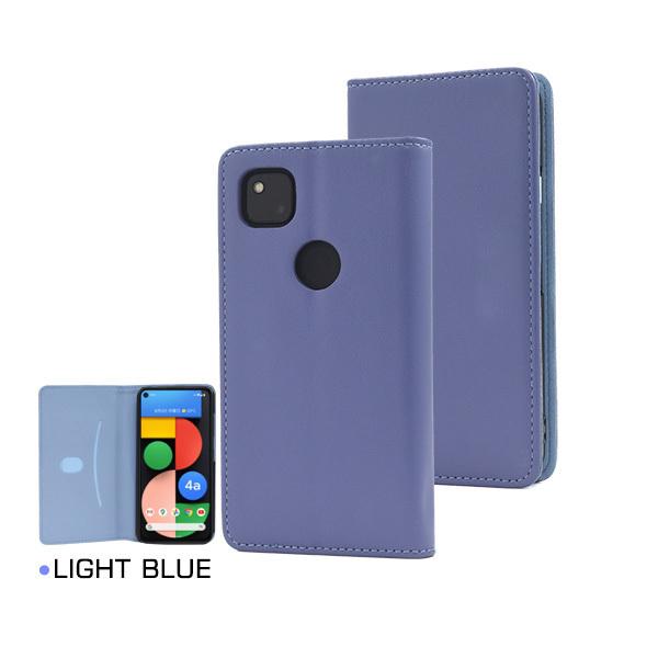Google Pixel Pixel4a ケース 手帳型 ストレート型押し 合皮レザー