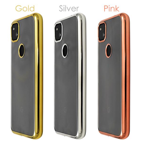 Google Pixel Pixel4a 専用 ケース カバー メタリックバンパー