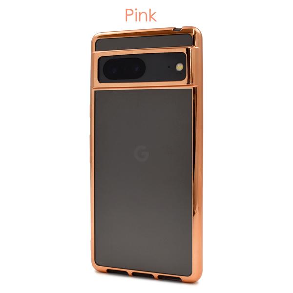 Google Pixel Pixel7 ケース カバー メタリックバンパー×背面クリアー