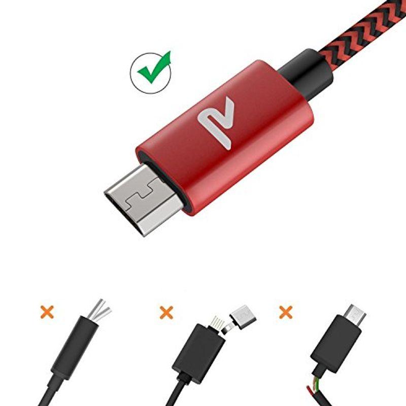 マイクロ usb ケーブル Rampow Micro USB ケーブル QC3.0急速充電