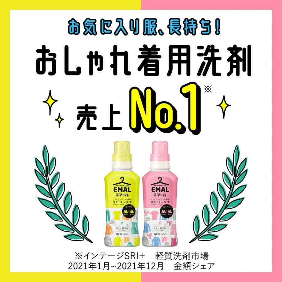 エマール 洗濯洗剤 液体 おしゃれ着用 リフレッシュグリーンの香り 本体 500ml｜n-t-shop｜03