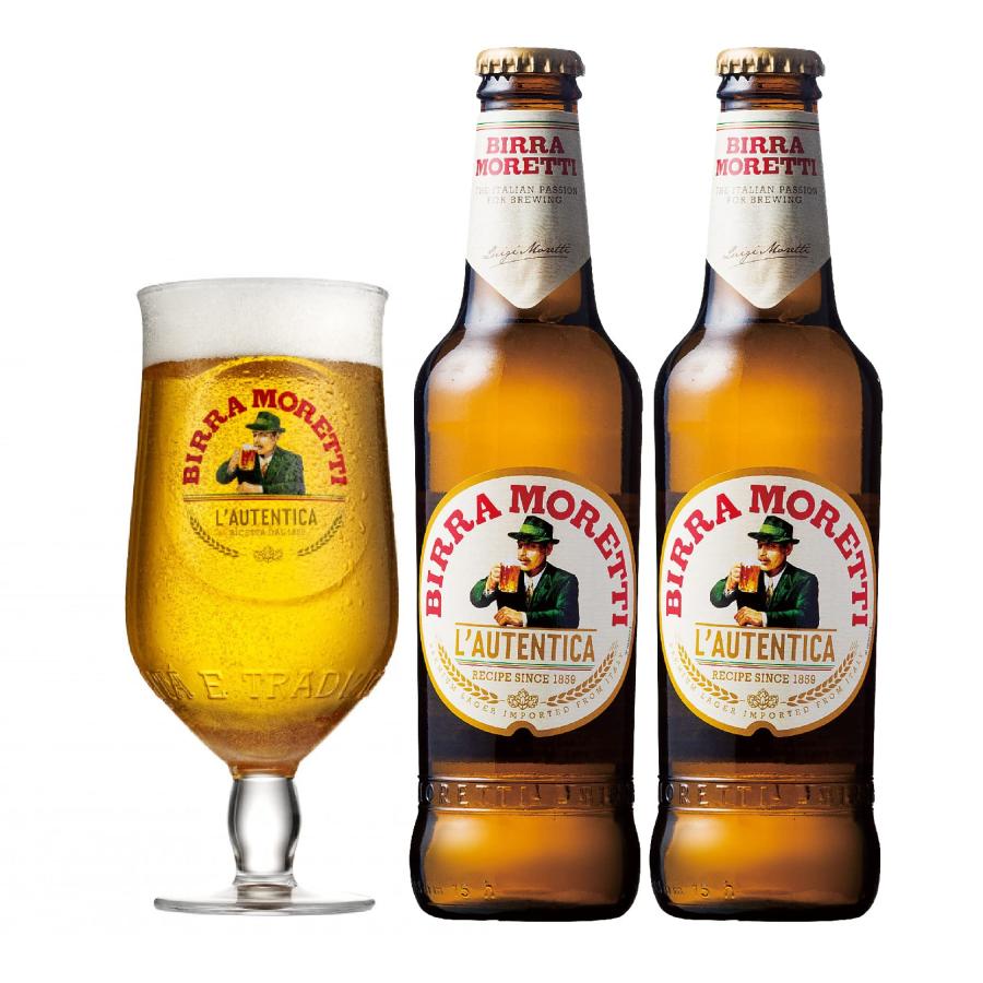 モレッティ・ビール2本 グラス付き 330ml×2本 : NEXT-SHOP - 通販