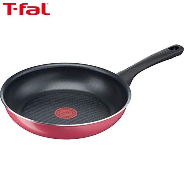 T-fal クランベリーレッド フライパン 26cm ガス火専用 B55905 ティファール グループセブジャパン｜n-tools