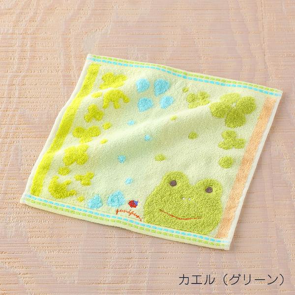 在庫限り)UCHINO もちぷに タオルハンカチ グリーン カエル 9003V017 G