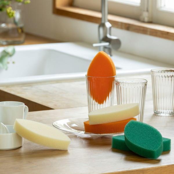 在庫限り)亀の子束子西尾商店 亀の子スポンジDo 木の葉薄型 2個