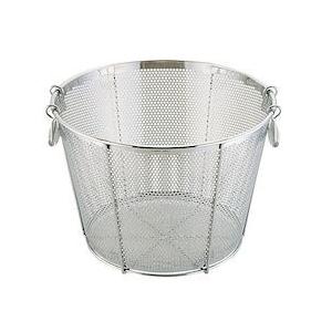 UK18-8パンチング平底深型揚げざる 補強付48cm（穴径φ5mm）