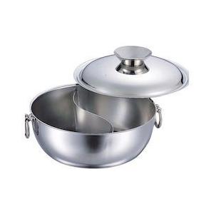 SW電磁用しゃぶしゃぶ鍋 仕切付 23cm（STハンドルツマミ）