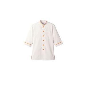 ショップコート D-1132 O白×黄 S SKC4101