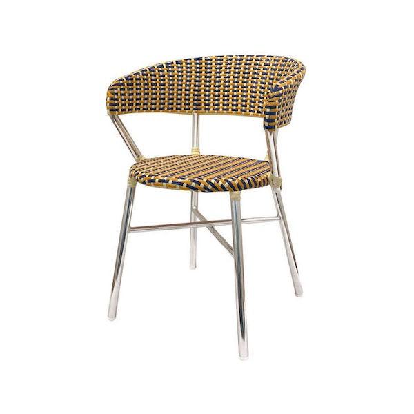 DULTON　ガーデンチェア　② 欠品)DULTON Aluminum roundish chair Blue/Yellow ガーデン