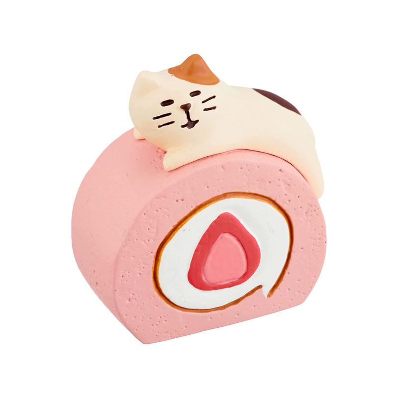 DECOLE（デコレ） concombre コンコンブル いちごロール子猫 置物