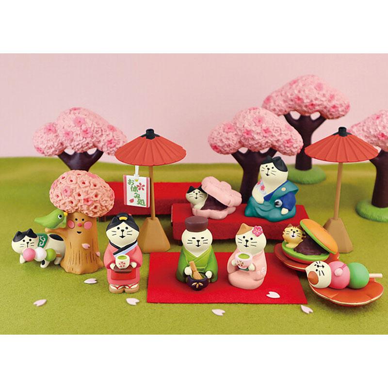 DECOLE デコレ concombre コンコンブル 桜吹雪猫 置物 DECOLE デコレ concombre コンコンブル 桜吹雪猫 置物