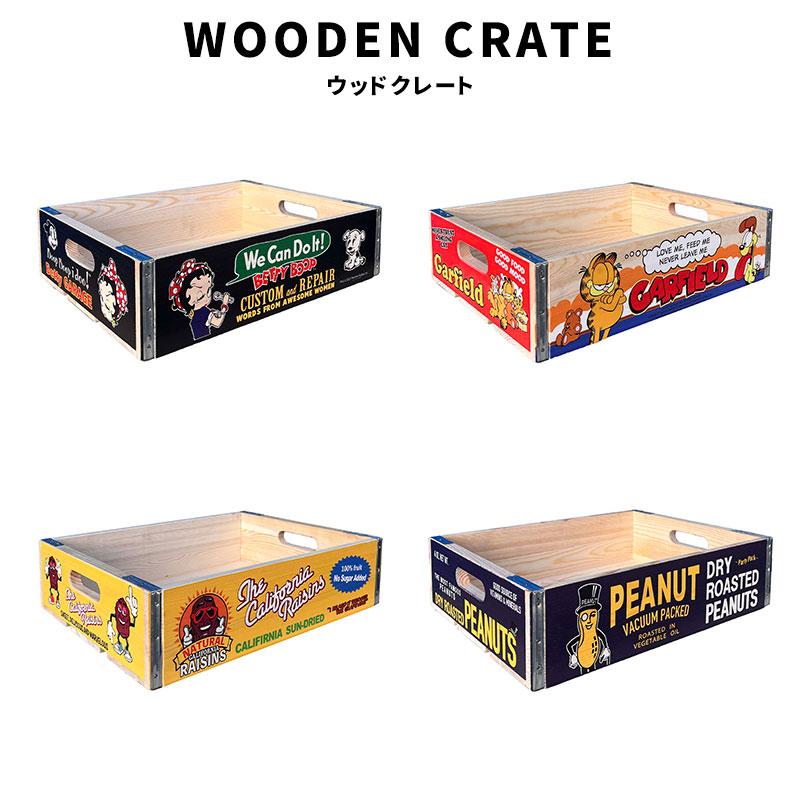 ウッドクレート WOODEN CRATE Betty Boop GARFIELD RAISIN PEANUT 木箱 木製 収納 陳列 ガレージ ...