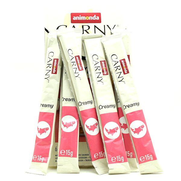 最短賞味2027.4・アニモンダ 猫 カーニー クリーミー サーモン・タウリン 15g×6本/83867全年齢対応猫用おやつ正規品 | アニモンダ | 01