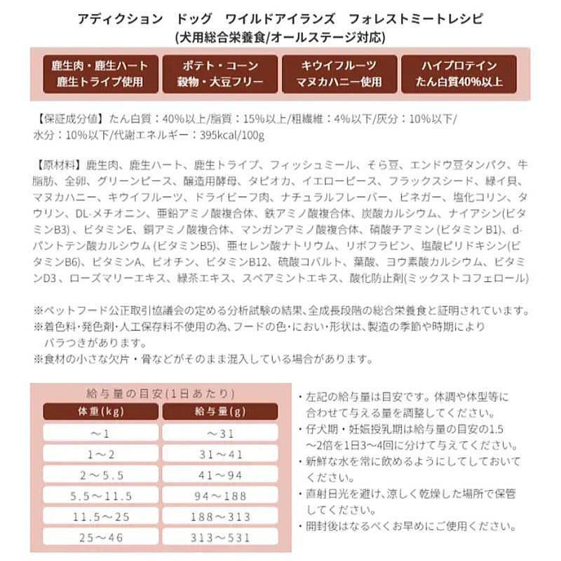 NEW 最短賞味2027.10.18・アディクション 犬 ワイルドアイランズ ドッグ フォレストミートレシピ50g全年齢犬用 有料サンプル正規品add11103 | YKエンタープライズ | 05