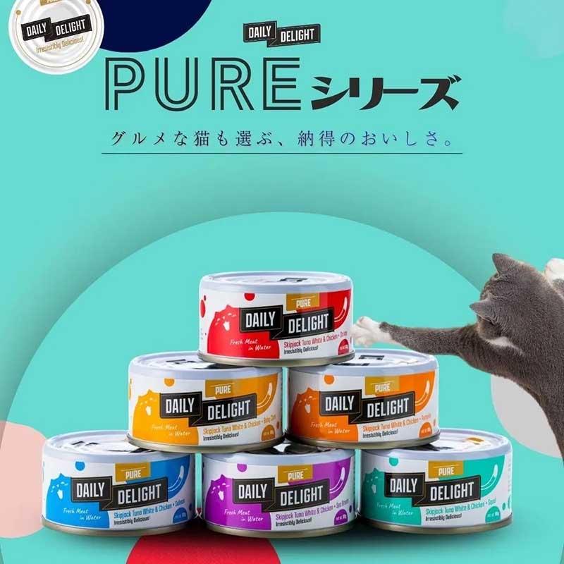 NEW 最短賞味2027.2・デイリーディライト猫ピュア カツオ＆チキン＋イカ80g缶dad01067全年齢猫用一般食DAILY DELIGHT正規品 |  | 06