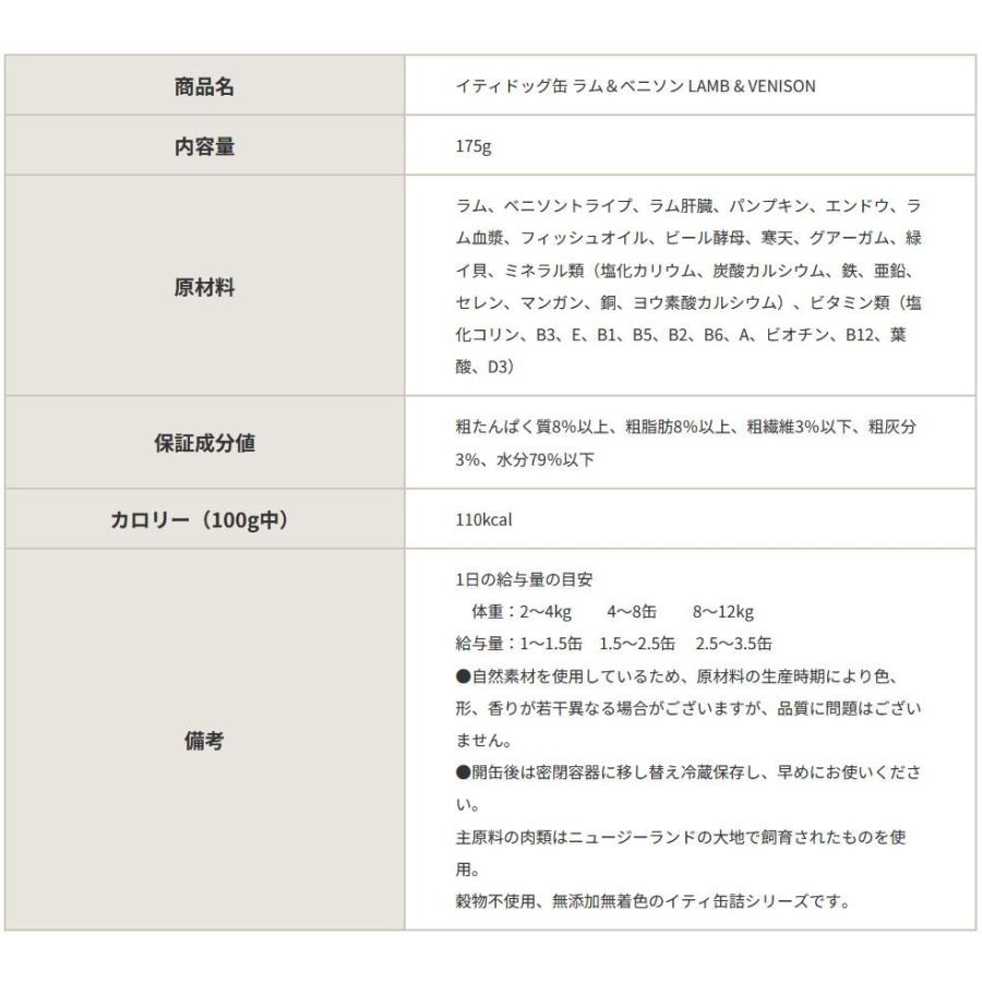最短賞味2027.2・iti イティ ドッグ ラム＆ベニソン缶 175g全年齢犬用総合栄養食 正規品it47814※在庫限り終売 | イティ | 02