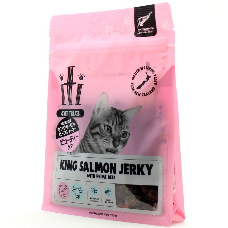 最短賞味2026.12・iti イティキャット トリーツ キングサーモン＆ビーフジャーキー ビューティーケア 100g 猫用おやつ正規輸入品it47869 | イティ | 02