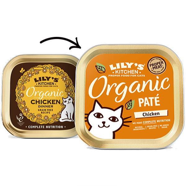 最短賞味2027.1・リリーズキッチン 猫 オーガニックチキンのディナー・キャット85g×19個 licb01cs（個別日本語ラベルなし） | LILY'S KITCHEN | 01