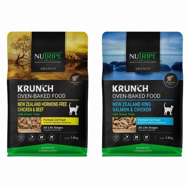 NEW SALE/最短賞味2027.5.1・ニュートライプ 猫 クランチ サーモン＆チキンwithグリーントライプ 1.6kg全年齢猫用キャットフードnu36732 | NUTRIPE | 12