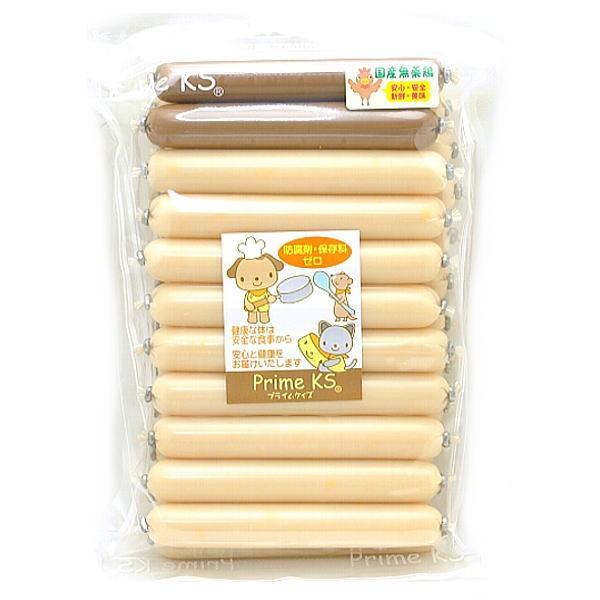 最短賞味2026.12・プライムケイズ 無薬鶏ささみチーズ ソーセージ 20本＋2本 犬猫用おやつ トッピング国産 無添加Prime KSさかい企画pr20299 | プライムケイズ