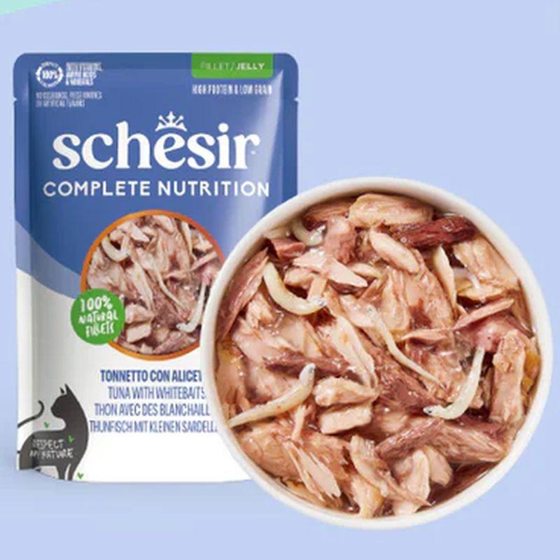 NEW 最短賞味2029.2・シシア 猫 ゼリータイプ パウチ ツナwithシラス85g scc46625成猫用総合栄養食キャットフードSchesir正規品SALE | シシア | 01