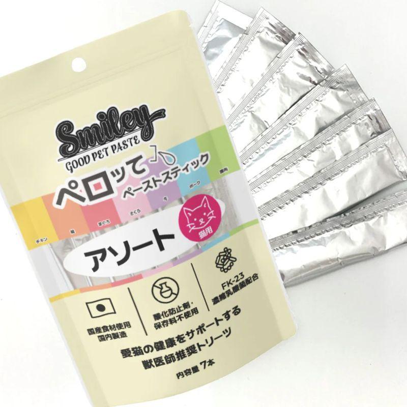 最短賞味2027.2・リニューアル品QIXスマイリーキャットペーストスティック 猫 ペロッて アソート 7本sm36027 | Smiley（ペット用品） | 01