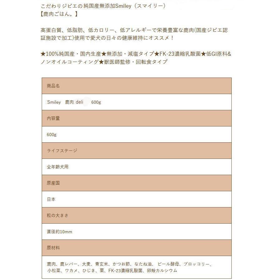 最短賞味2027.1.28・リニューアル品Smiley (スマイリー) しか deli 600g全年齢犬用一般食ドライ正規品sm36072 | Smiley（ペット用品） | 03