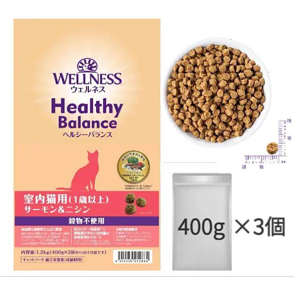 SALE/賞味切迫2026.11.25・ウェルネス 猫 ヘルシーバランス サーモン＆ニシン1.2kg(400g×3袋)室内猫用(1歳以上)キャットフード正規品we52864 | WELLNESS（ペット） | 02